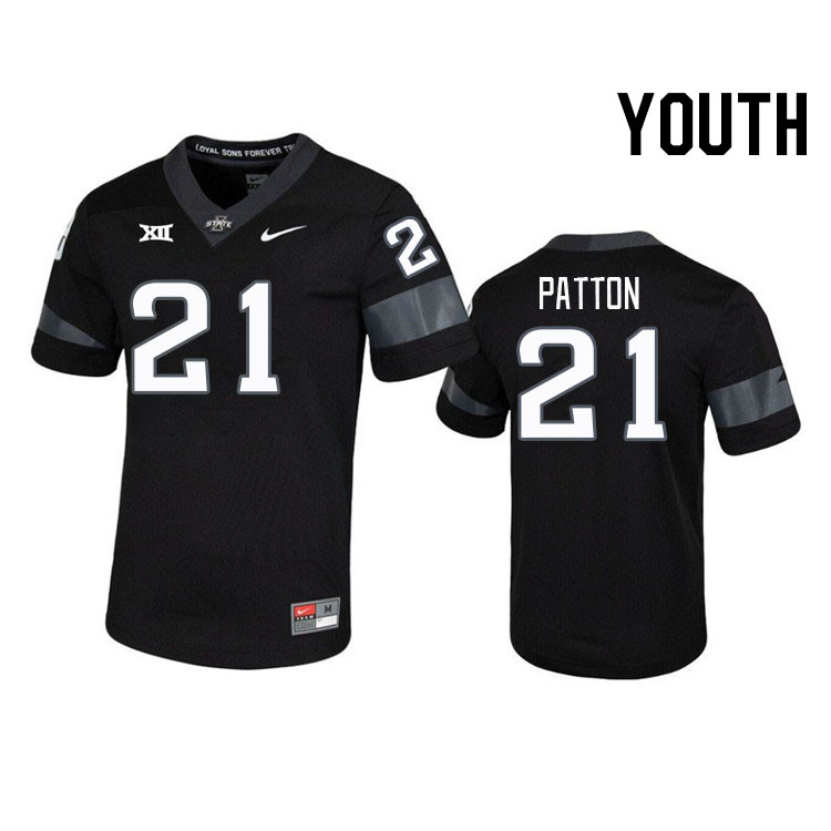 Youth #21 Jamison Patton Iowa State Cyclones College Football Jerseys Stitched Sale-Black